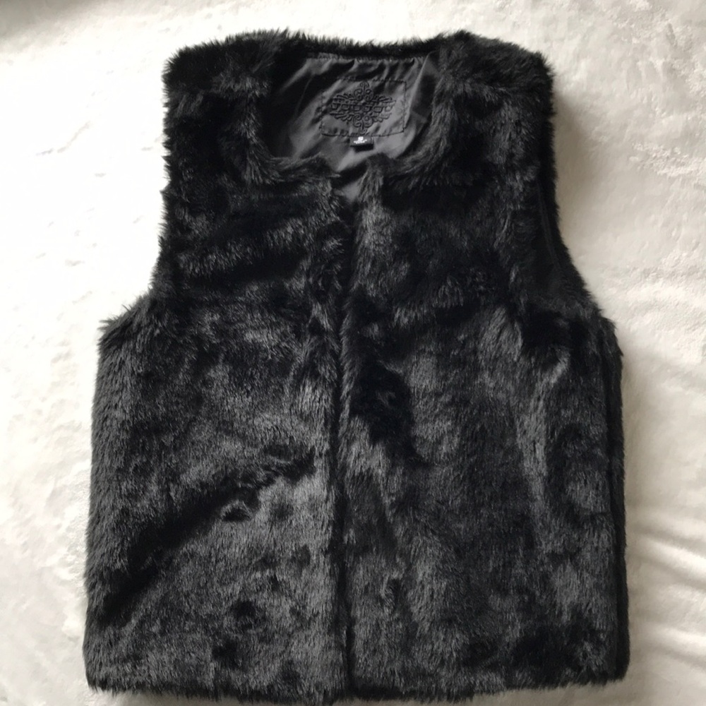 Faux furry vest
